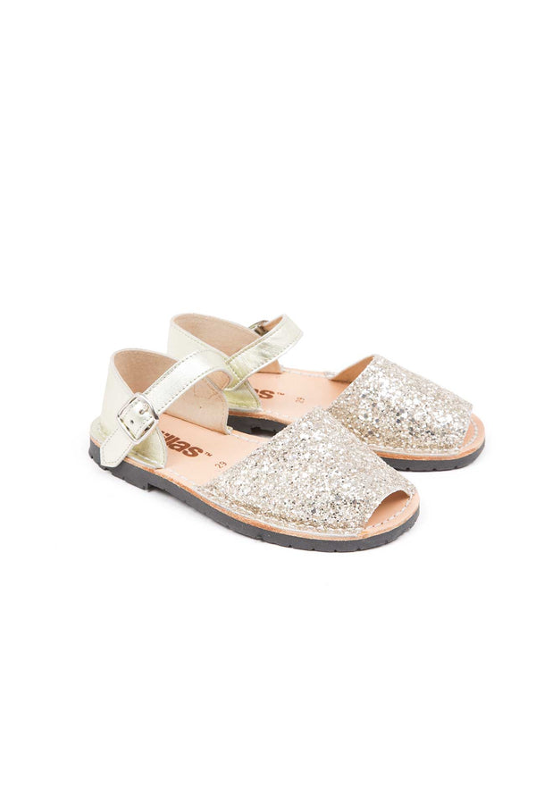 Solillas Gold Glitter - Metallic Leather Sandals