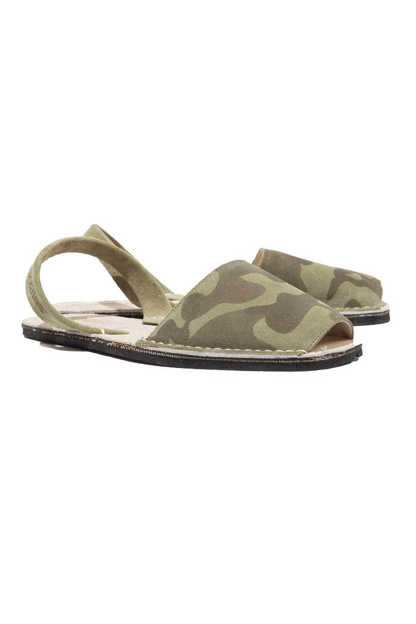 Solillas Khaki Camo - Camoflague Suede Sandals - Men