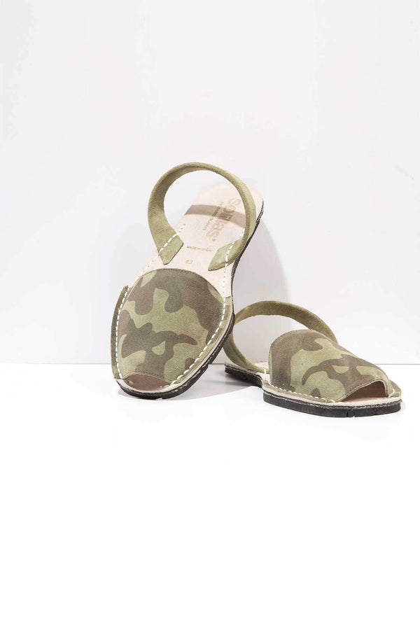 solillas Khaki Camo - Camoflague Suede sandals - Men