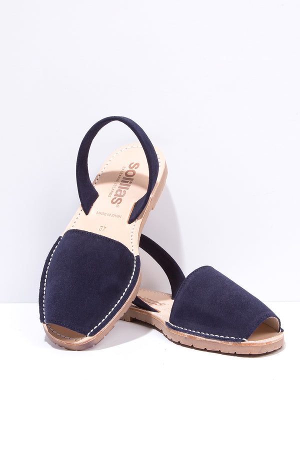 solillas Lalla - Navy Leather Menorcan Sandals