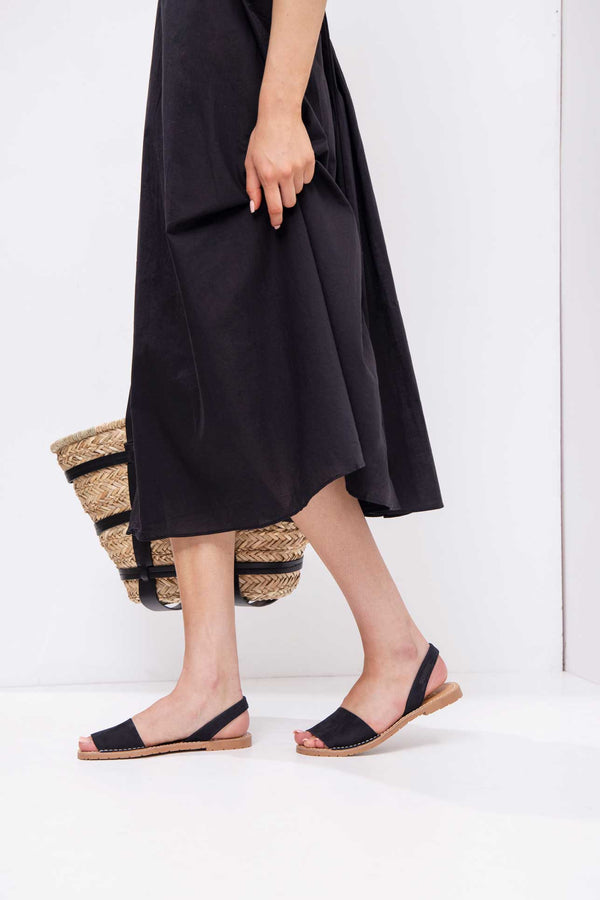 Solillas NOCHE FRESCA - Black Menorcan Sandals