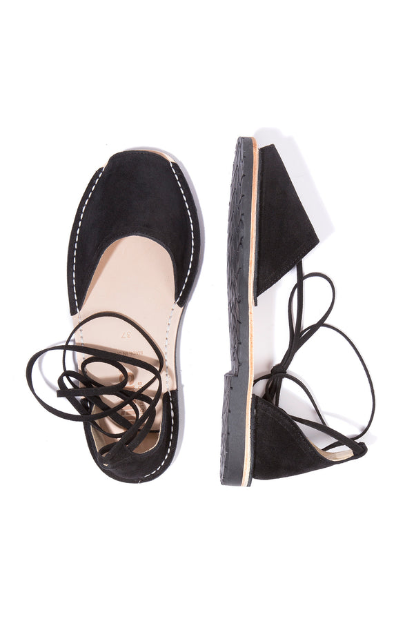 Solillas Pantera - Suede Ankle Tie Sandals