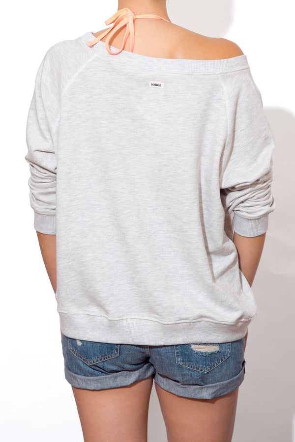 Solillas Women's Slouchy Sweatshirt - Grey Logo