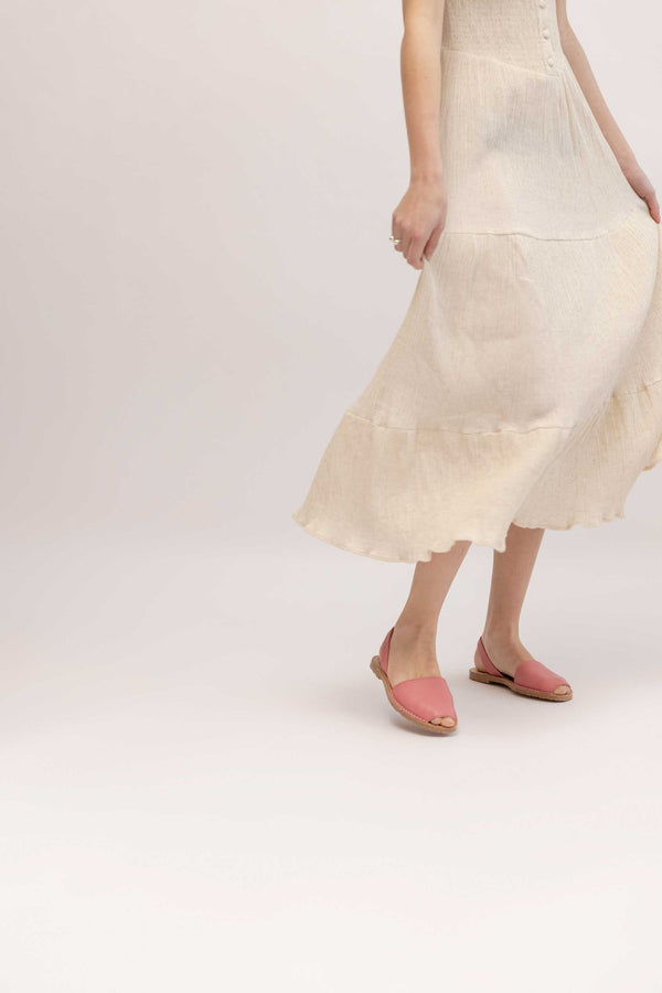 Solillas SORBETE ORIGINAL - Pink Leather Menorcan Sandals