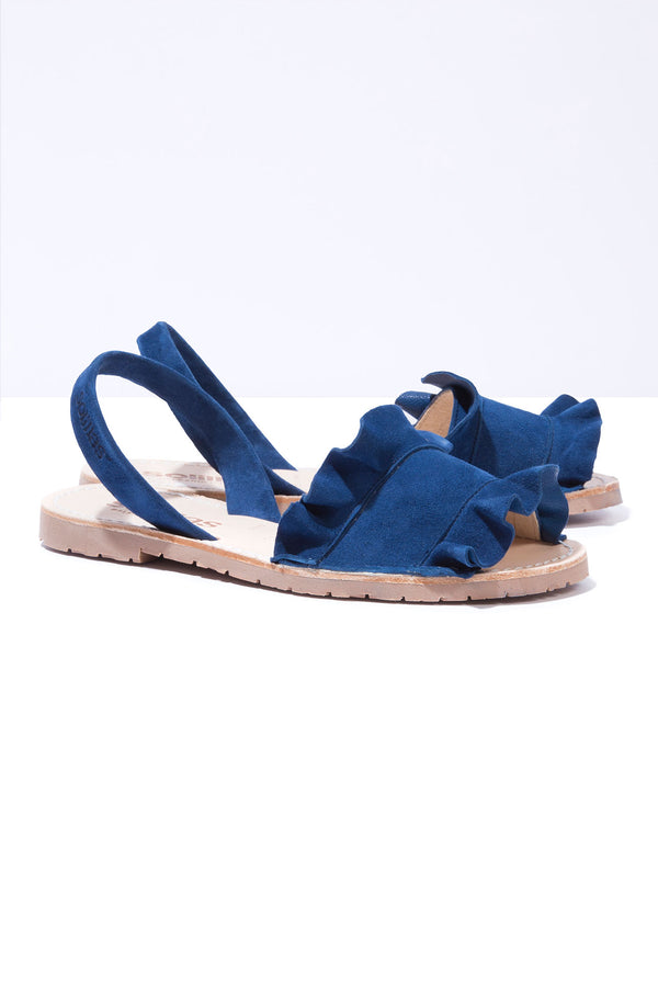Solillas Talaia Indigo - Navy Frilled Menorcan Sandals