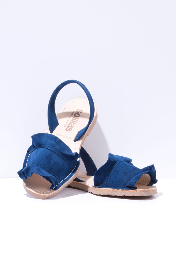 solillas Talaia Indigo - Navy Frilled Menorcan sandals