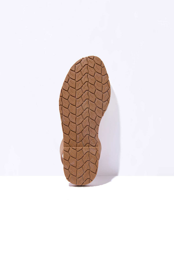 Solillas Terroso Oro Mimoso - Original Menorcan Sandals In Gold And Tan Leather
