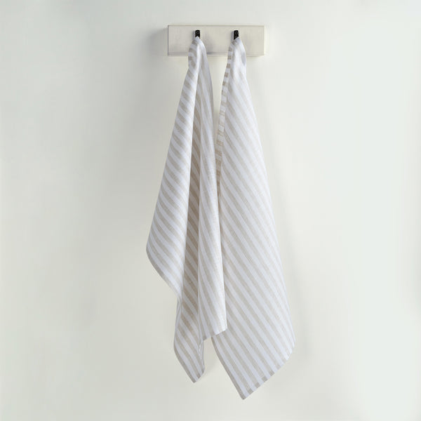 Solino Home Amalfi Stripe Kitchen Towels Cherry Blossom & White
