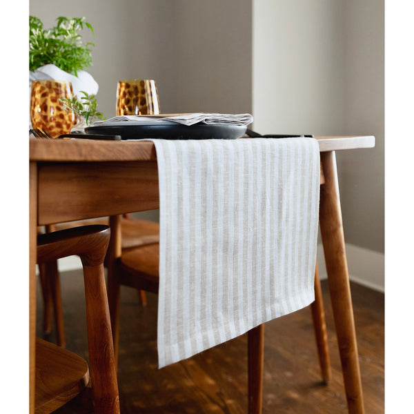 Solino Home Amalfi Stripe Table Runner Cherry Blossom & White
