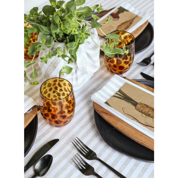 Solino Home Amalfi Stripe Tablecloth Cherry Blossom & White