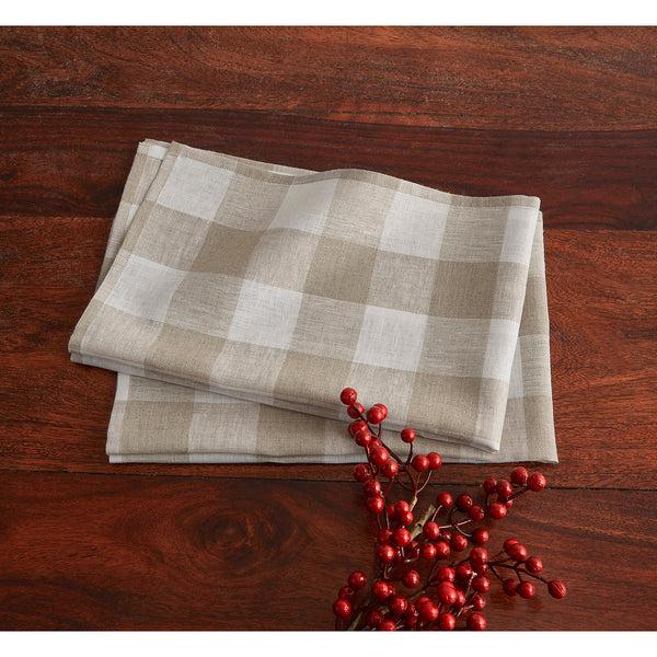 Solino Home Buffalo Check Kitchen Towels Natural & White