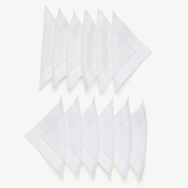 Solino Home Classic Hemstitch Cocktail Napkins Beige