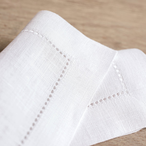 Solino Home Classic Hemstitch Cocktail Napkins Beige