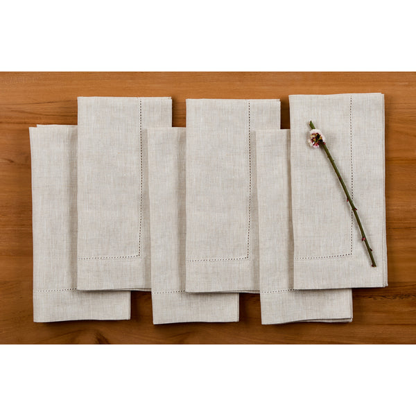 solino home Classic Hemstitch Napkins Light Natural