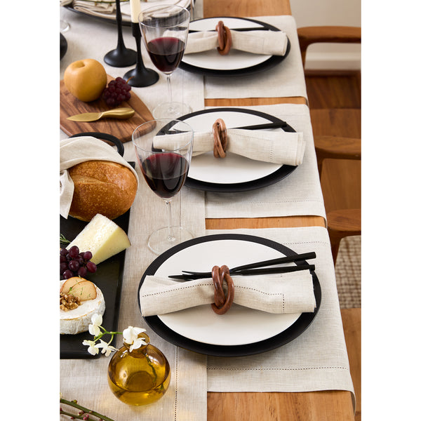 Solino Home Classic Hemstitch Placemats Light Natural