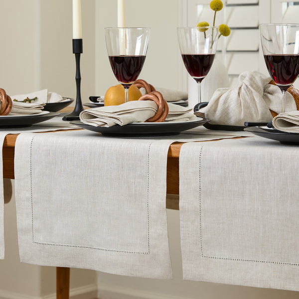 Solino Home Classic Hemstitch Placemats Light Natural