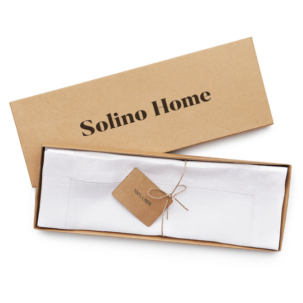 Solino Home Classic Hemstitch Square Placemats White