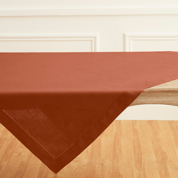 Solino Home Classic Hemstitch Table Throw Light Natural