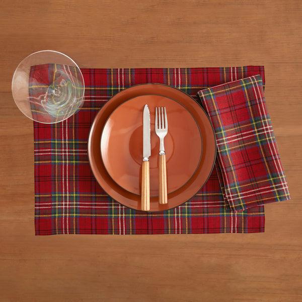 Solino Home Classic Tartan Plaid Placemats Red Plaid