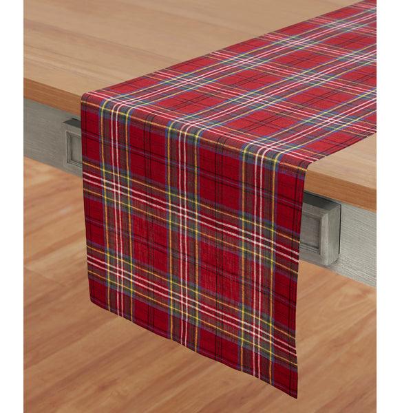 Solino Home Classic Tartan Plaid Table Runner Red Plaid
