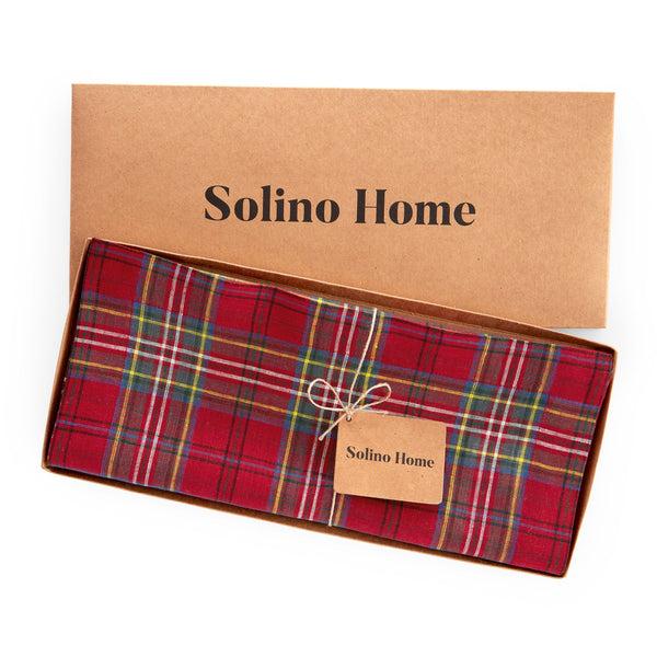 Solino Home Classic Tartan Plaid Table Runner Red Plaid