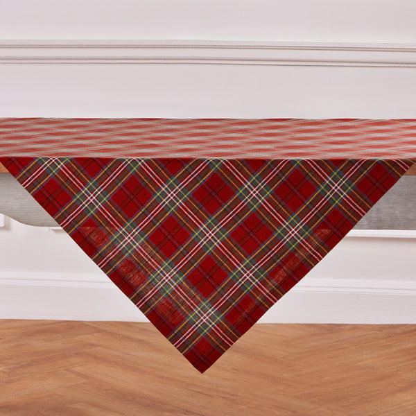 Solino Home Classic Tartan Plaid Table Throw Red Plaid