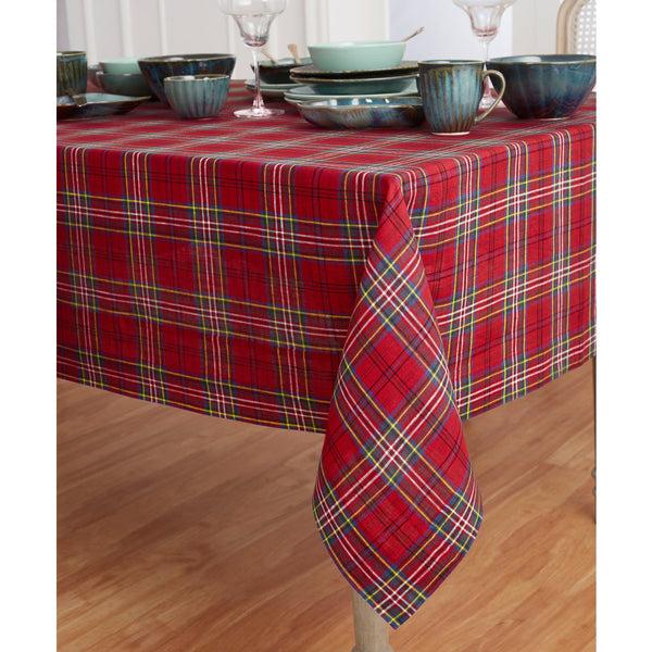 Solino Home Classic Tartan Plaid Tablecloth Red Plaid
