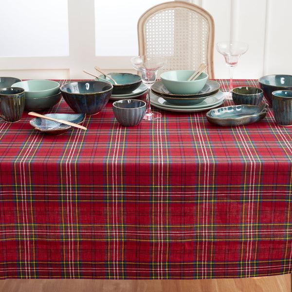 Solino Home Classic Tartan Plaid Tablecloth Red Plaid