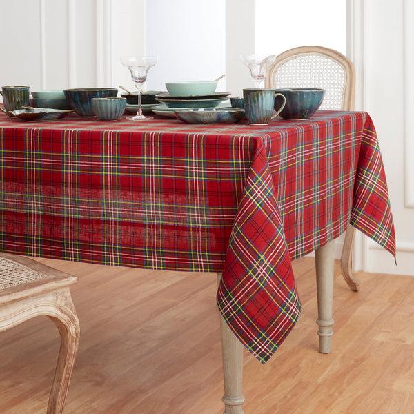 Solino Home Classic Tartan Plaid Tablecloth Red Plaid