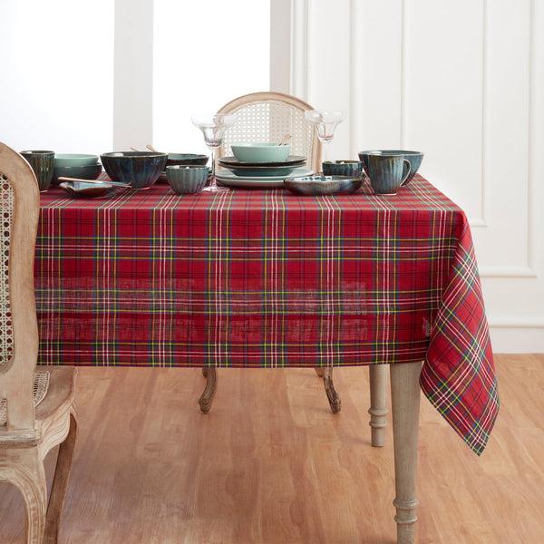 solino home Classic Tartan Plaid Tablecloth Red Plaid