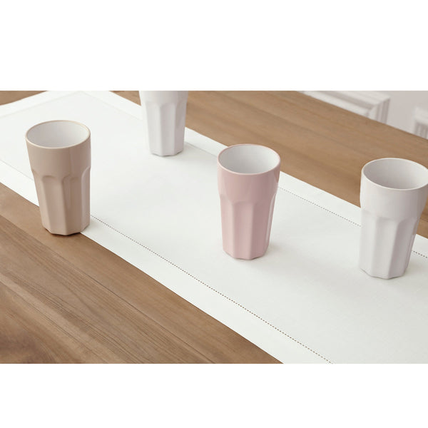 Solino Home Cotton Linen Hemstitch Table Runner White