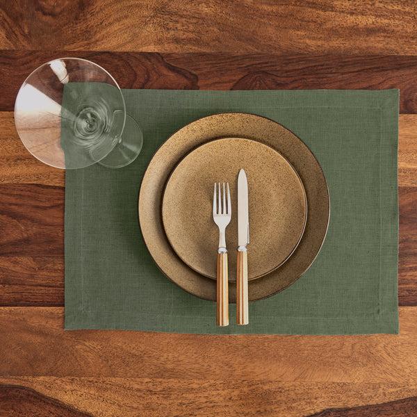 Solino Home Diana Medium Weight Placemats Desert Green