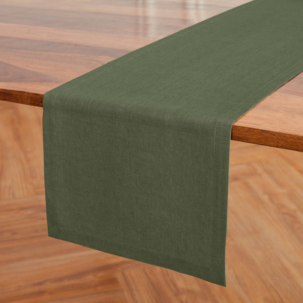 Solino Home Diana Medium Weight Table Runner Desert Green