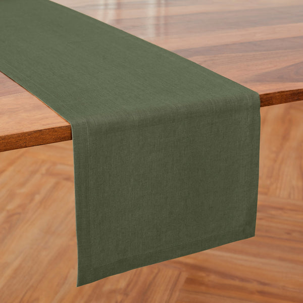solino home Diana Medium Weight Table Runner Desert Green