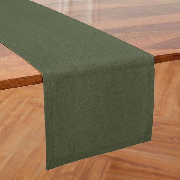 solino home Diana Medium Weight Table Runner Desert Green