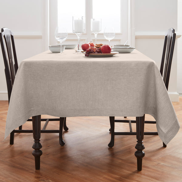 solino home Diana Medium Weight Tablecloth Light Natural