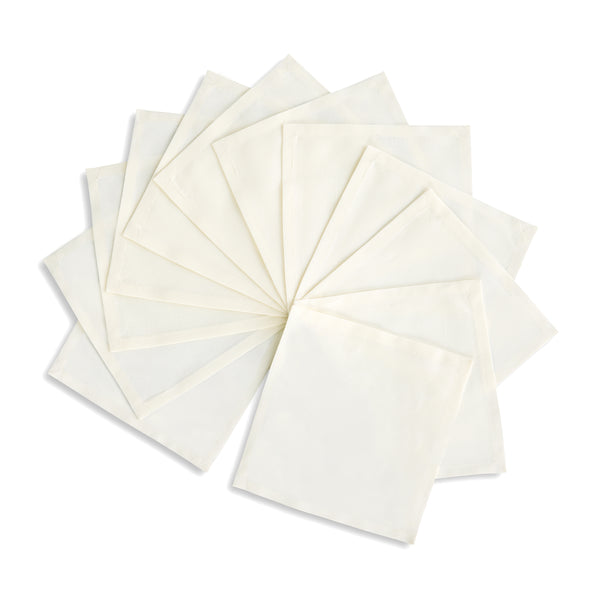 solino home Dru Cotton Linen Cocktail Napkins Ivory