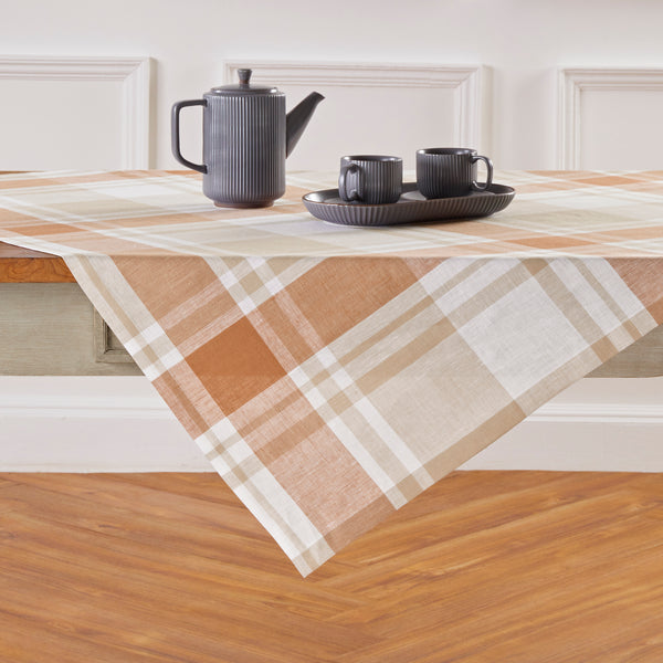 solino home Fall Harvest Plaid Table Throw Fall Harvest Plaid