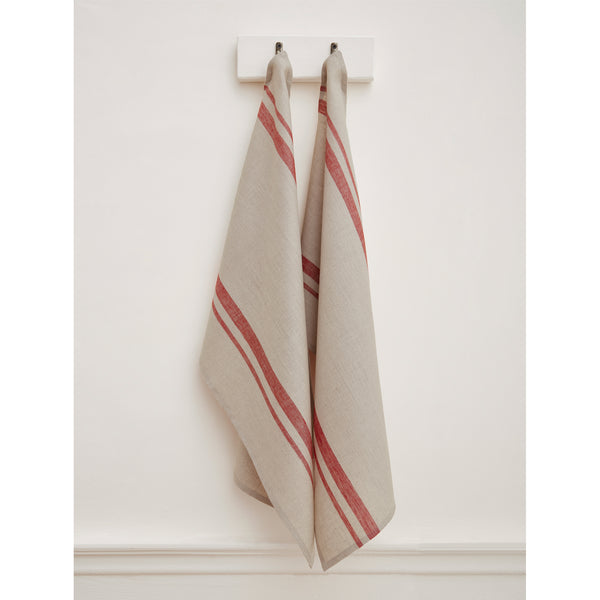 Solino Home French Stripe Kitchen Towels White & Natural