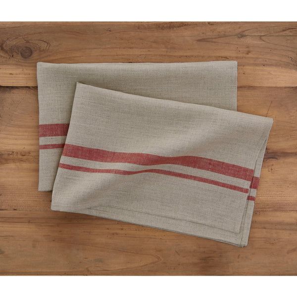 Solino Home French Stripe Kitchen Towels White & Natural