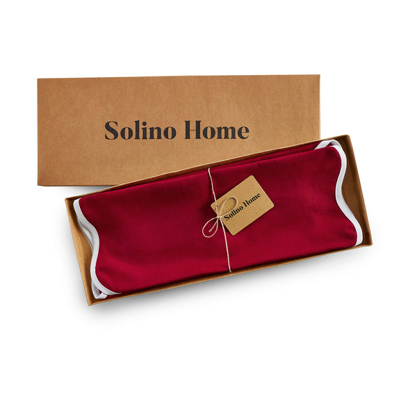 Solino Home Giselle Scallop Edge Placemats White & Red