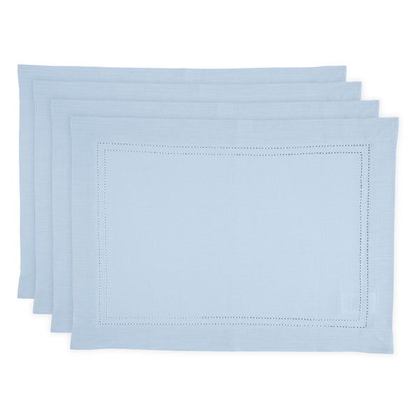 Solino Home Linen Double Hemstitch Placemats Natural