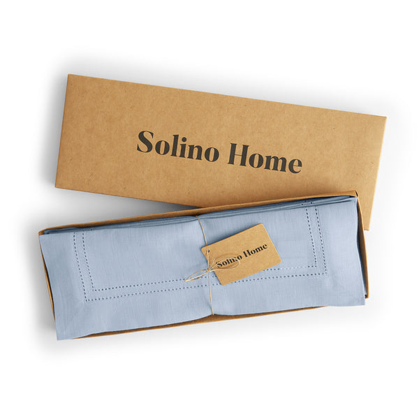 Solino Home Linen Double Hemstitch Placemats Natural