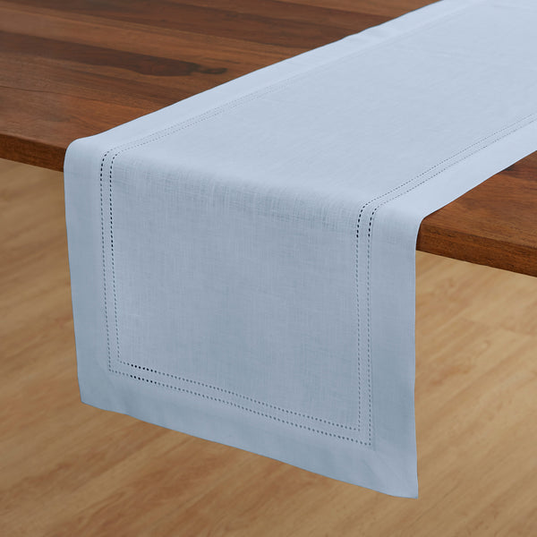 Solino Home Linen Double Hemstitch Table Runner White