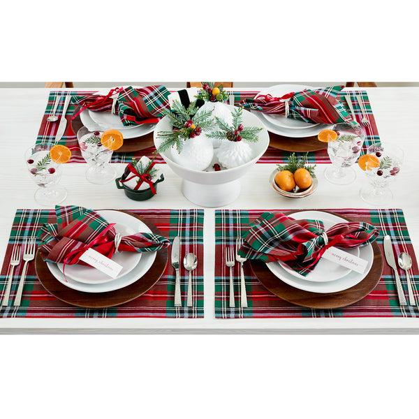 Solino Home Madras Holiday Plaid Napkins Red Madras