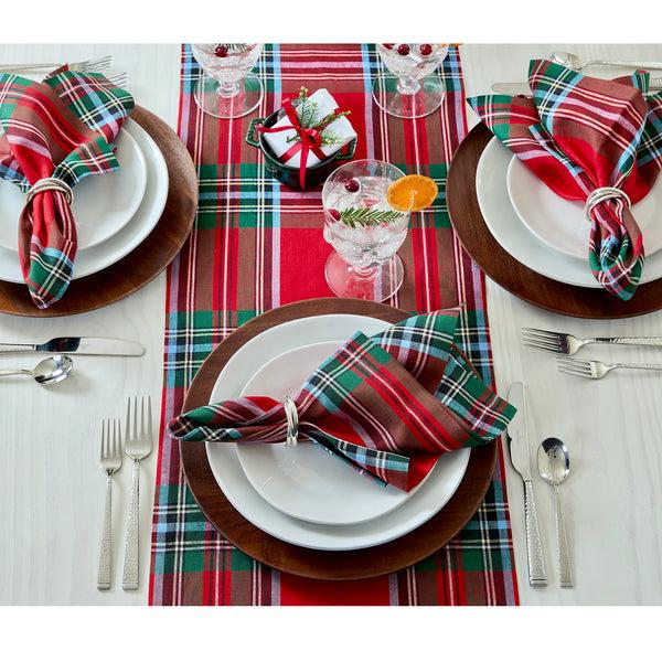 Solino Home Madras Holiday Plaid Napkins Red Madras