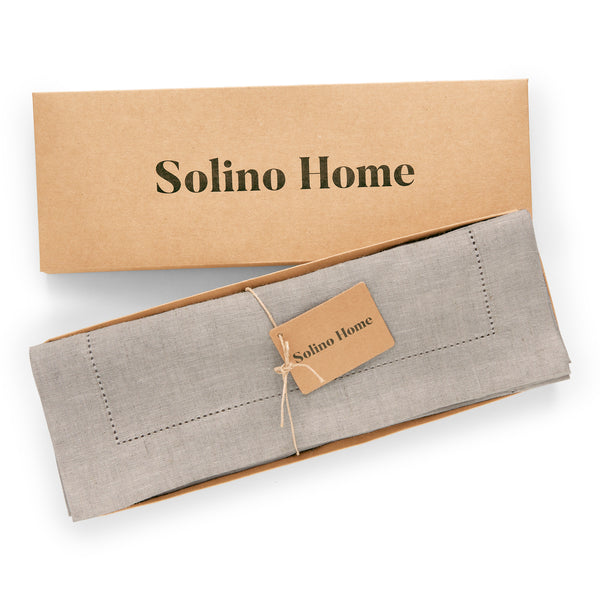 Solino Home Medium Weight Hemstitch Placemats White
