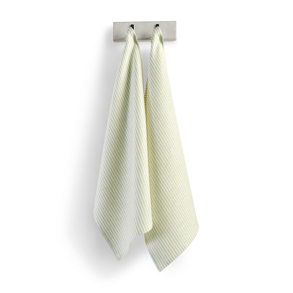 solino home Narrow Stripe Kitchen Towels Sage & White