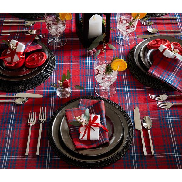 Solino Home Red Tartan Plaid Table Runner Red & Navy Tartan