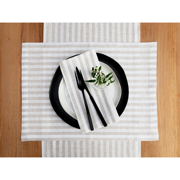 Solino Home Amalfi Stripe Napkins Natural & White